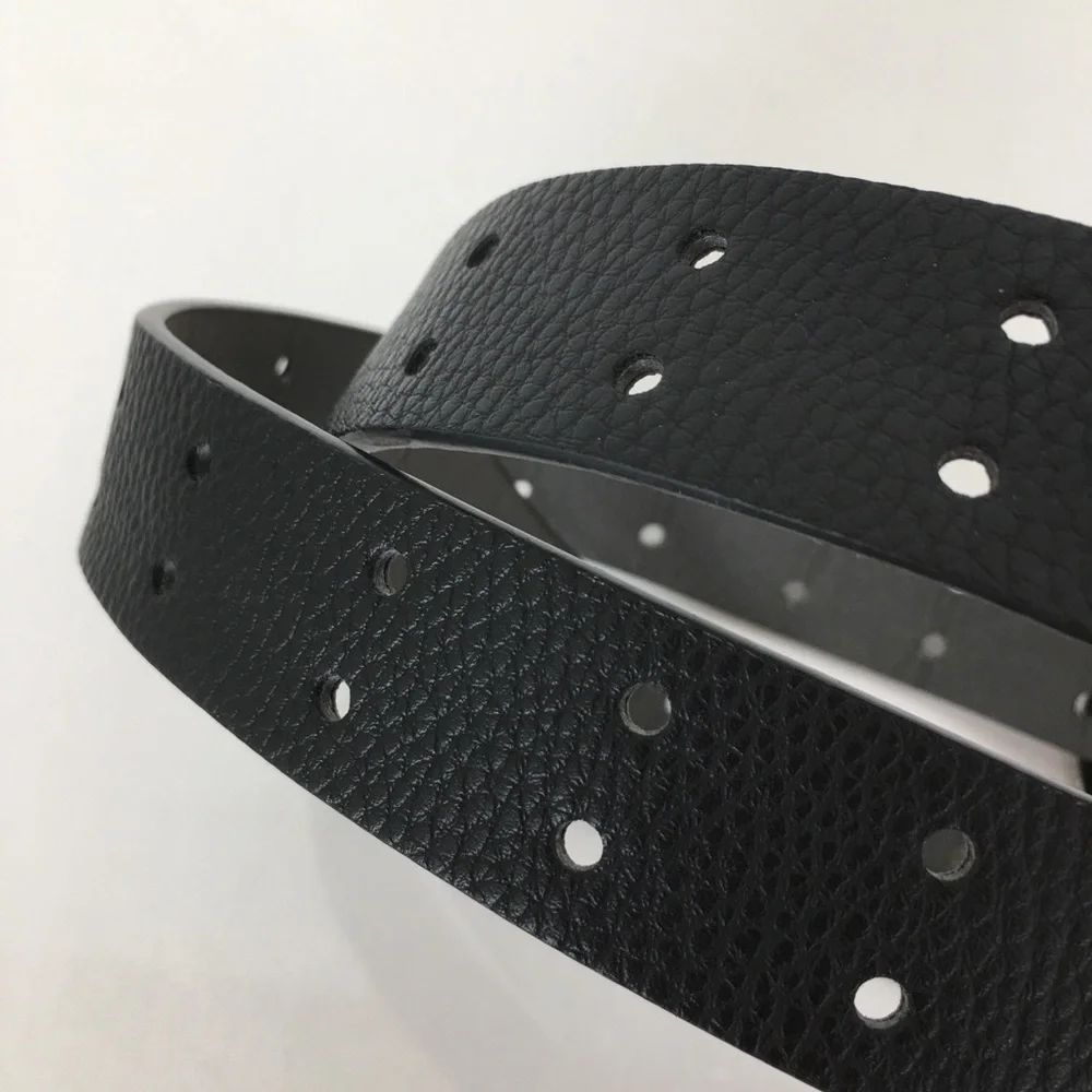 Women’s Black Vegan Leather Western Belt Antique Silver Floral Buckle Size M